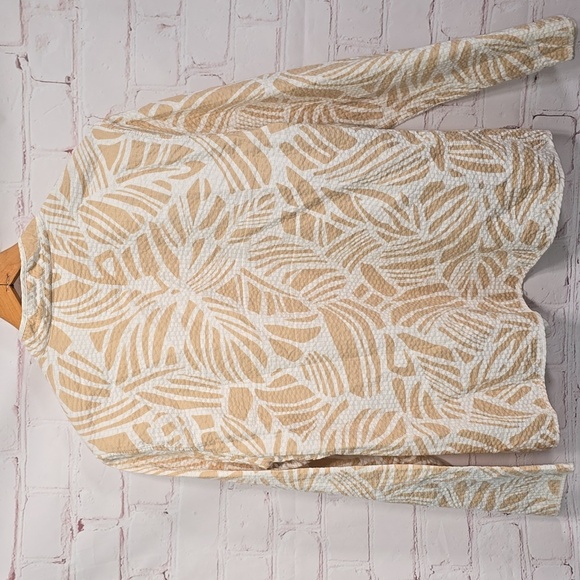 Alfred Dunner Lightweight Beachy Tan And White Jacket Womens Size 12 - Picture 9 of 12